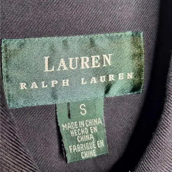 Vintage Lauren Ralph Lauren Silk Shacket Womens Small Black Shirt Jacket Utility